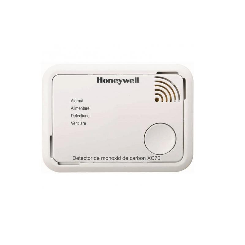 Detector monoxid carbon Honeywell XC70-RO-A; garantie 7 ani; culoare alba; tipuri de gaz detectate: monoxid de carbon; alarma: acustica 90 dB; Indicator LED; alimentare:baterie lithium, 3V, incorporata