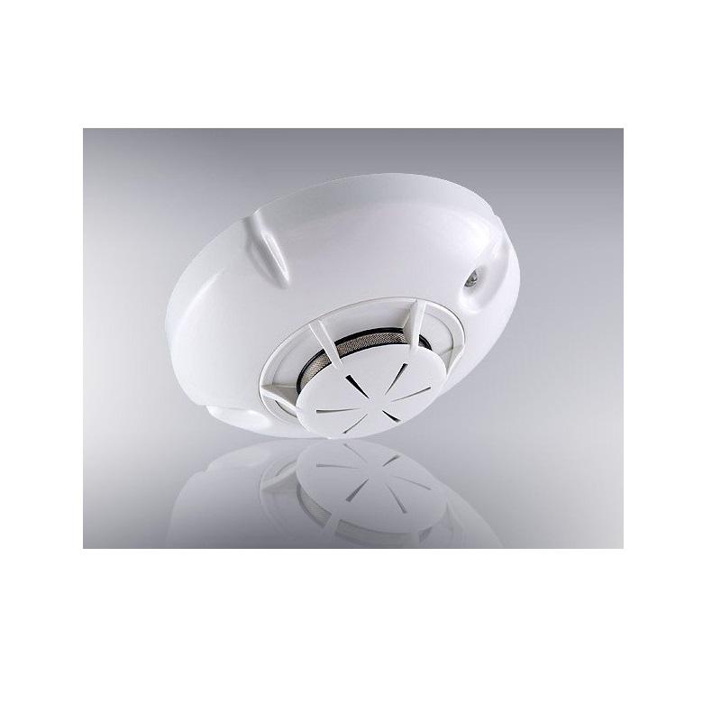 Optical smoke detector with self-compensation of the opticchambercontamination, with lock; FD8030