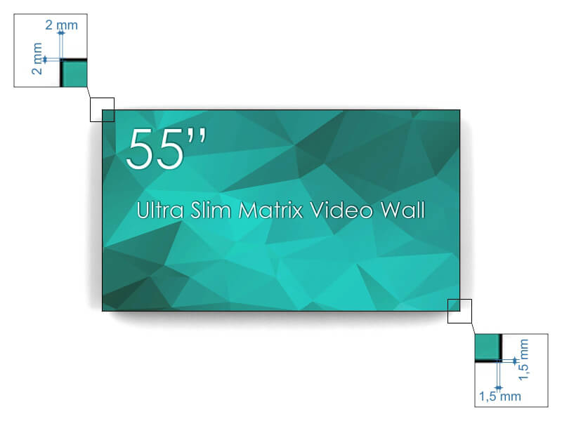 Display 55" Ultra Matrix Videowall FULL HD, bezel 3.5mm