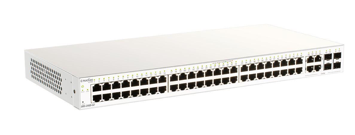 D-Link Switch DBS-2000-28P, 24 x 10/100/1000 Mbps PoE, 4 x Combo 1000 Mbps/SFP Buget POE: 193W , Switching Capacity: 56 Gbps, Managed L2, dimensiuni: 440 x 250 x 44mm, PoE Standard: IEEE 802.3af/at, consum maxim energie: 263.9 W (PoE on), Forwarding rate: 41.7 Mpp, Fanless.