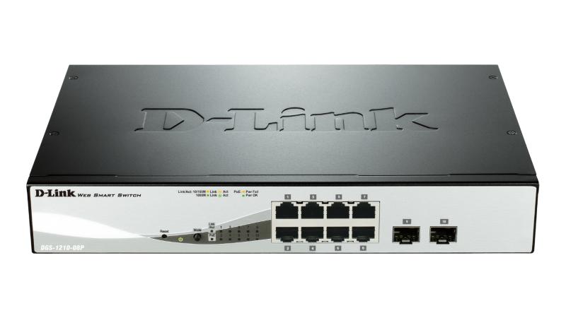 Switch D-Link DGS-1210-08P, 8 port, 10/100/1000 Mbps