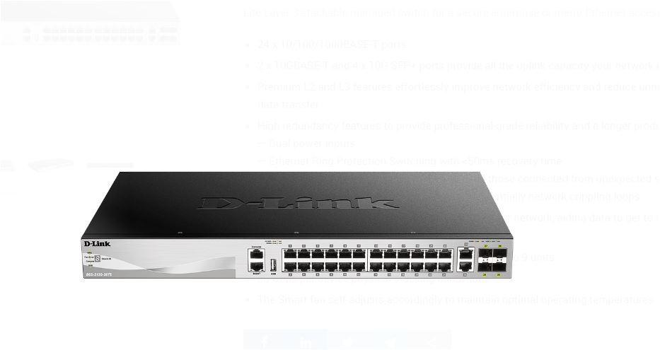 DLINK SW DGS3130SFP+ L3 DGS-3130-30TS/SI