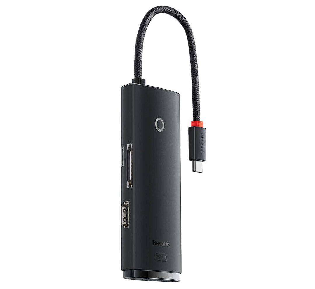 DOCKING Station Baseus Lite, conectare PC USB Type-C, USB 3.0 x 2, USB Type C x 1, HDMI x 1/4K/30Hz, card reader SD/microSD, negru