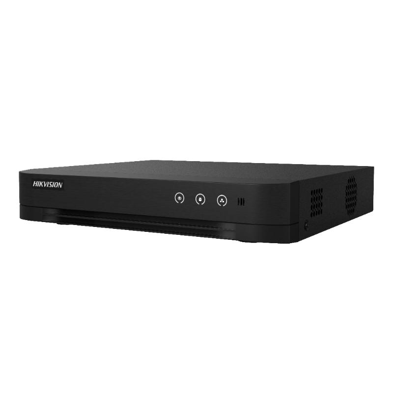 DVR 8 canale Turbo HD Hikvision iDS-7208HUHI-M1/E(C); 8MP; Acusens Deep learning: filtrarea alarmelor false dupa corpul uman si masini sau detectie faciala si captura; compresie: H.265 Pro+; permite conectarea a 8 camere Turbo HD rezolutie: 8 MP@8 fps(8MP doar pe primul canal)8 MP@8 fps/3K@12 fps/5