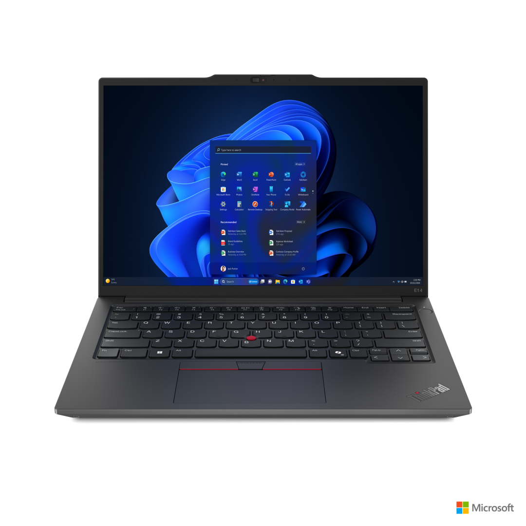 Laptop Lenovo ThinkPad E14 Gen 6 (Intel);14" WUXGA (1920x1200) IPS 300nits Anti-glare, 45% NTSC;Intel® Core™ Ultra 5 125U, 12C (2P + 8E + 2LPE) / 14T, Max Turbo up to 4.3GHz, 12MB;Video Integrated Intel® Graphics;RAM 16GB SO-DIMM DDR5-5600, Two DDR5 SO-DIMM slots, dual- channel capable, Up to 64GB