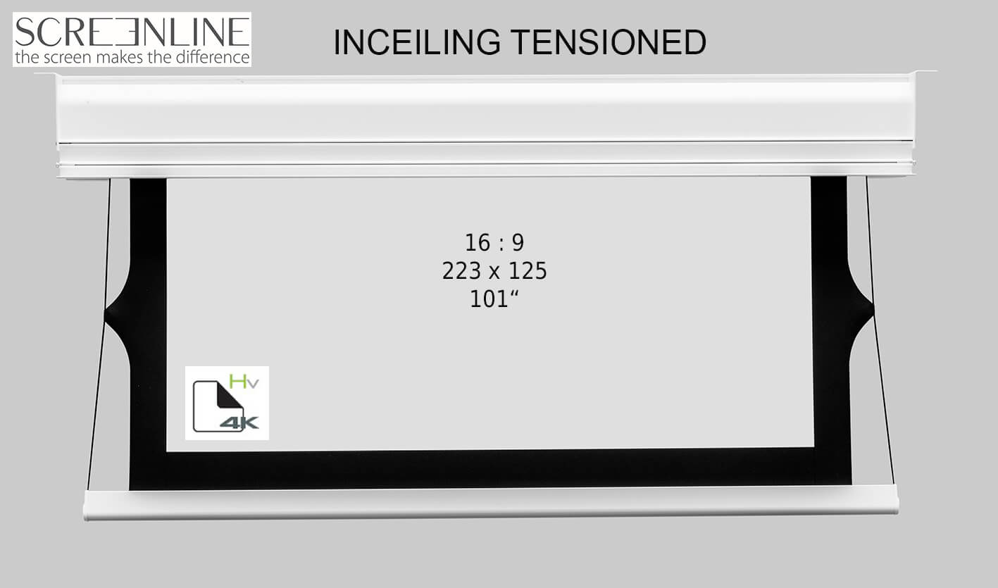 Ecran de proiectie motorizat,in tavan, Screenline INCEILING TENS Home Vision, 223x125 (101"),16:9,alb,comutator perete