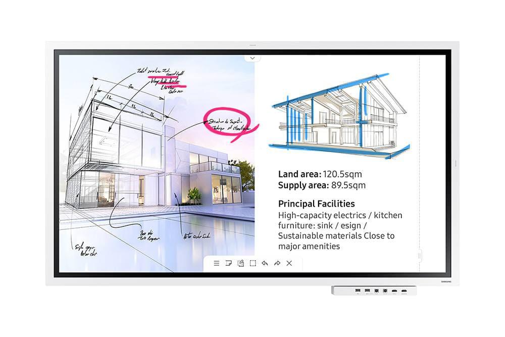 Display interactiv SAMSUNG Flip 2 WMR, 65", UHD, 350nit, contrast 4000:1, haze 8%~12%, Tizen 5, CPU A72*4, 32GB storage, WiFi, BT(ke yboard/mouse, speaker), 1xHDMI, 1xUSB-A, 1xUSB-B, Audio Out Stereo Mini Jack, Touch Input, RS232C thru stereo jack, RJ45(For MDC), sticla protectie anti-glare