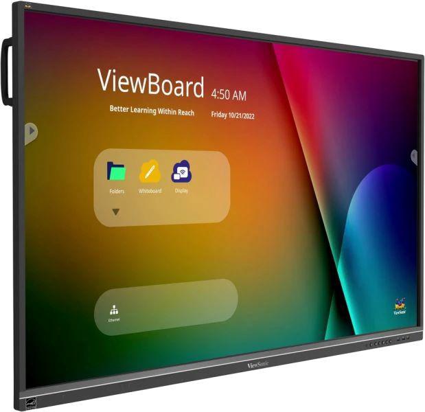 Display interactiv VIEWSONIC IFP50-5F, 65", UHD, 450nit, IPS, contrast 1200:1, Android 13, CPU A73*4 + A53*4, 8GB RAM, 64GB storage, WiFi optional cu dongle, 3xHDMI2.0, HDCP2.2, 1xUSB-C2.0 65W, 2xUSB-A2.0, 4xUSB-A3.0, 2xUSB-B for touch, interfata OPS, 2xLAN, 1xRS232C, 1xHDMI Out, 1xEarphone