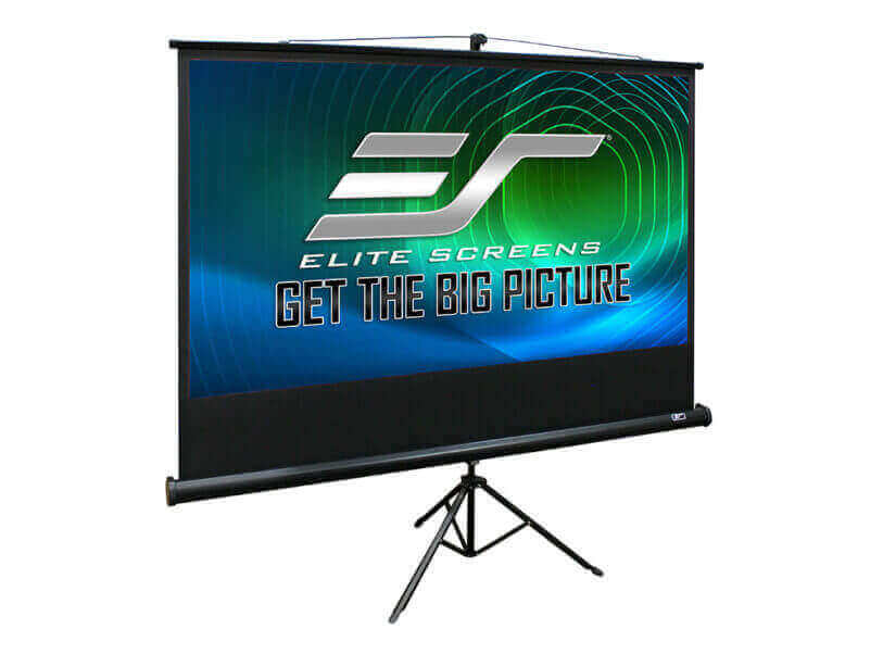 Ecran proiectie cu trepied, 266 x 149 cm, profesional, EliteScreens T120UWH Negru, Format 16:9