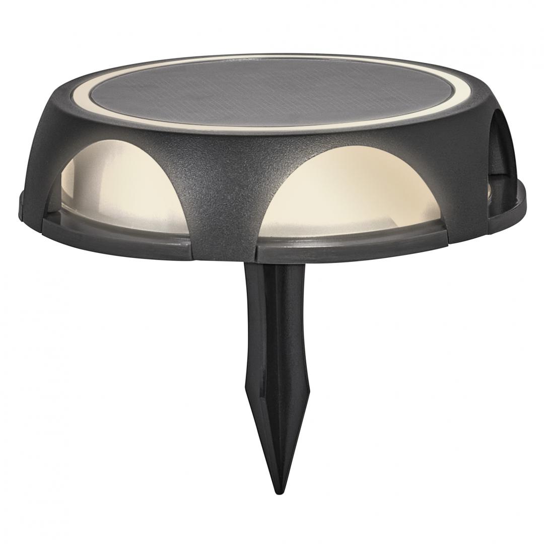 Lampa LED solara Ledvance ENDURA Round, 1.2W, 60 lm, lumina calda (3000K), dimabila, IP65, Ø140x115 mm, forma rotunda,aluminiu/polic arbonat, Gri inchis