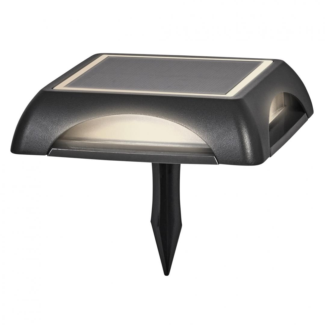 Lampa LED solara Ledvance ENDURA Square, 1.2W, 60 lm, lumina calda (3000K), dimabila, IP65, 140x140x115 mm, forma patrata,aluminiu/p olicarbonat, Gri inchis