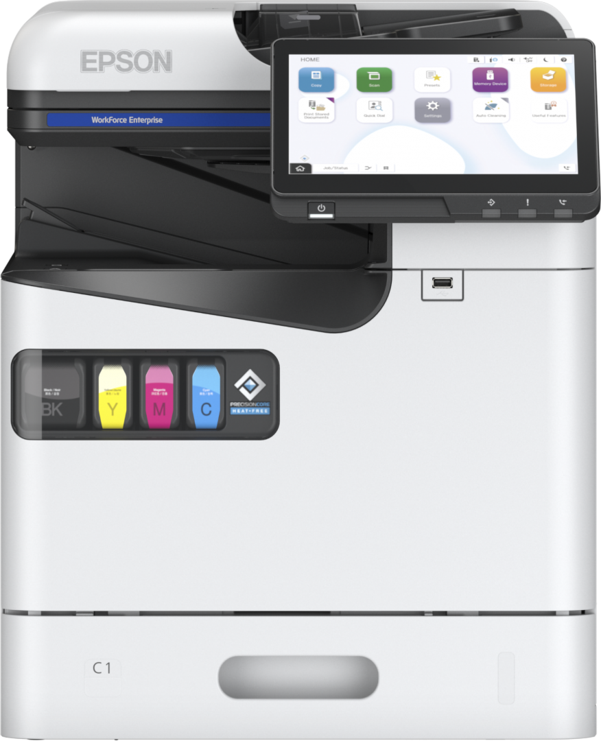 Epson Multifunctional color Inkjet A4 AM-C400, (Print, Scan, Copy) Tehnologie DURABrite™ Ultra, Duplex automat, Viteza printare: 40ppm mono si color, Volum maxim lunar: 384.000 pagini, Viteza scanare: 50ipm, Scanare catre email, FTP, retea, USB, Formate iesire: BMP, JPEG, TIFF, multi-TIFF, PDF