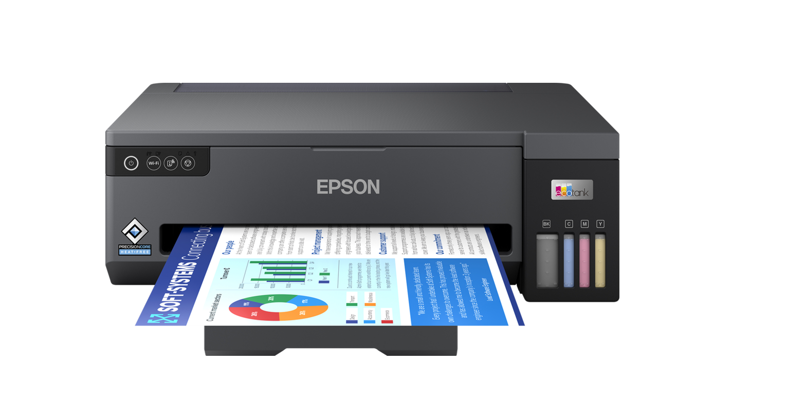 Imprimanta inkjet color CISS Epson L11050, dimensiune A3, viteza max ISO 15ppm alb-negru, 8ppm color, rezolutie 4800 x 1200dpi, alimentare hartie 100 coli,  interfata USB 2.0, WI-FI Direct, consumabile: 103 Ecotank C13T00S14A, C13T00S34A, C13T00S44A, C13T00S24A (65ml).