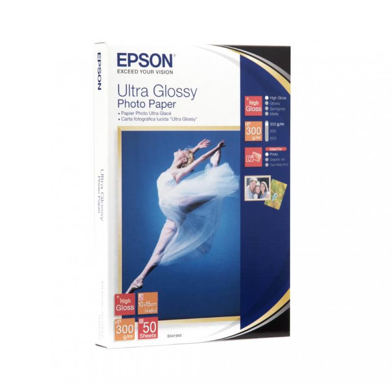 Hartie foto Epson S041943, dimensiune 10x15cm, 50 coli, tip ultra glossy, greutate 300g/m2