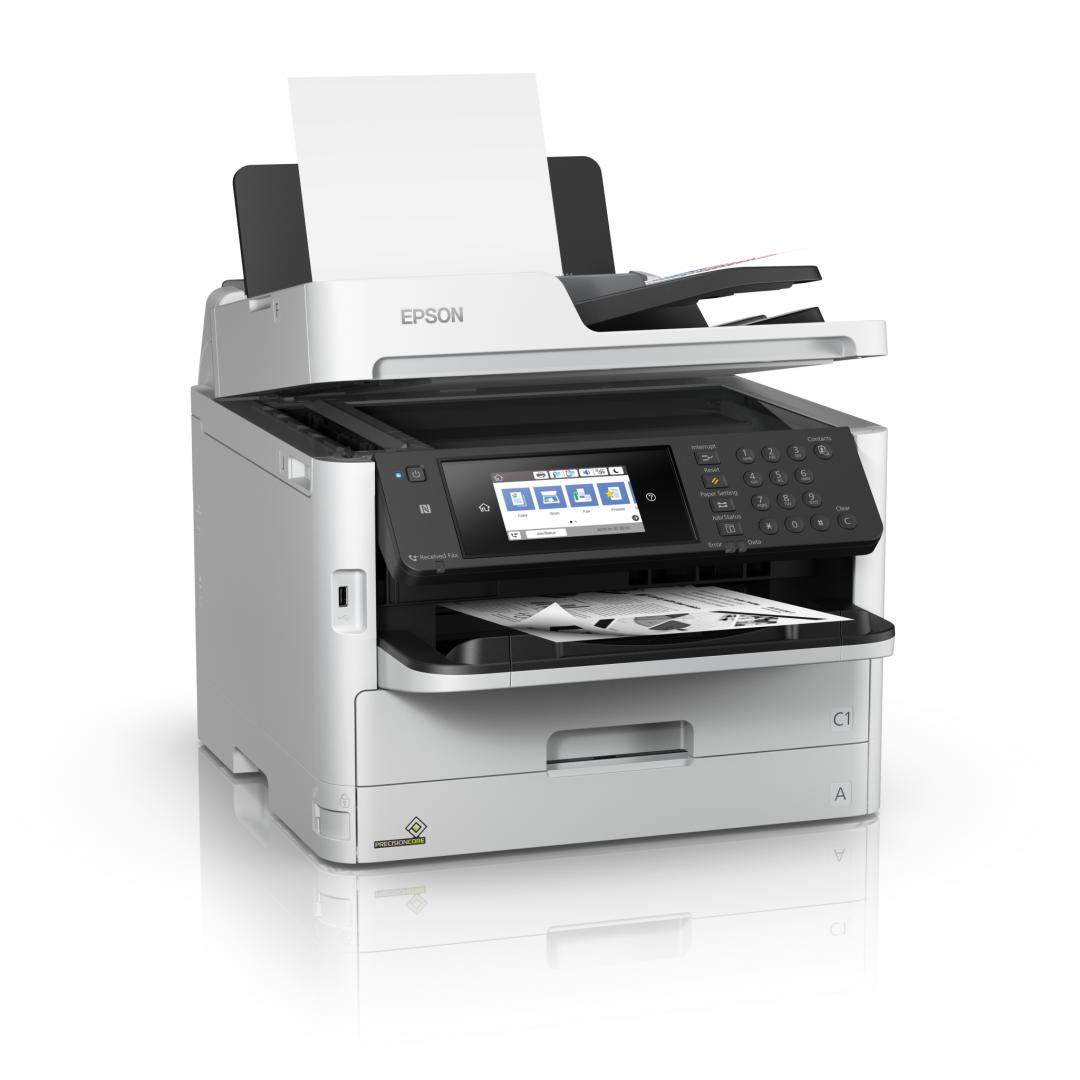 "Multifunctional inkjet Mono  WorkForce Pro WF-M5799DWF, dimensiune A4 (Printare,Copiere, Scanare, Fax), duplex, viteza 34ppm alb-negru,rezolutie 1200 x 2400 dpi, Limbaje de printare:PCL6, PostScript 3, ESC/P-R, PDF 1.7, PCL5e, alimentare hartie standard 330 coli, 1  sertar x 250 coli