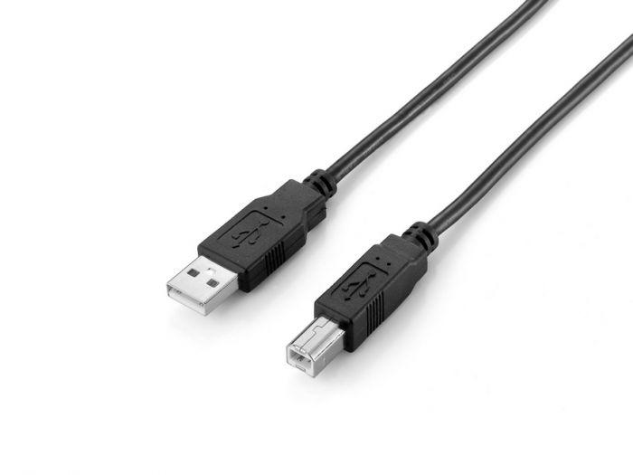 EQUIP 128860 USB 2.0 Type A to Type B Cable, 1.8m , Black, 16x15x1800mm