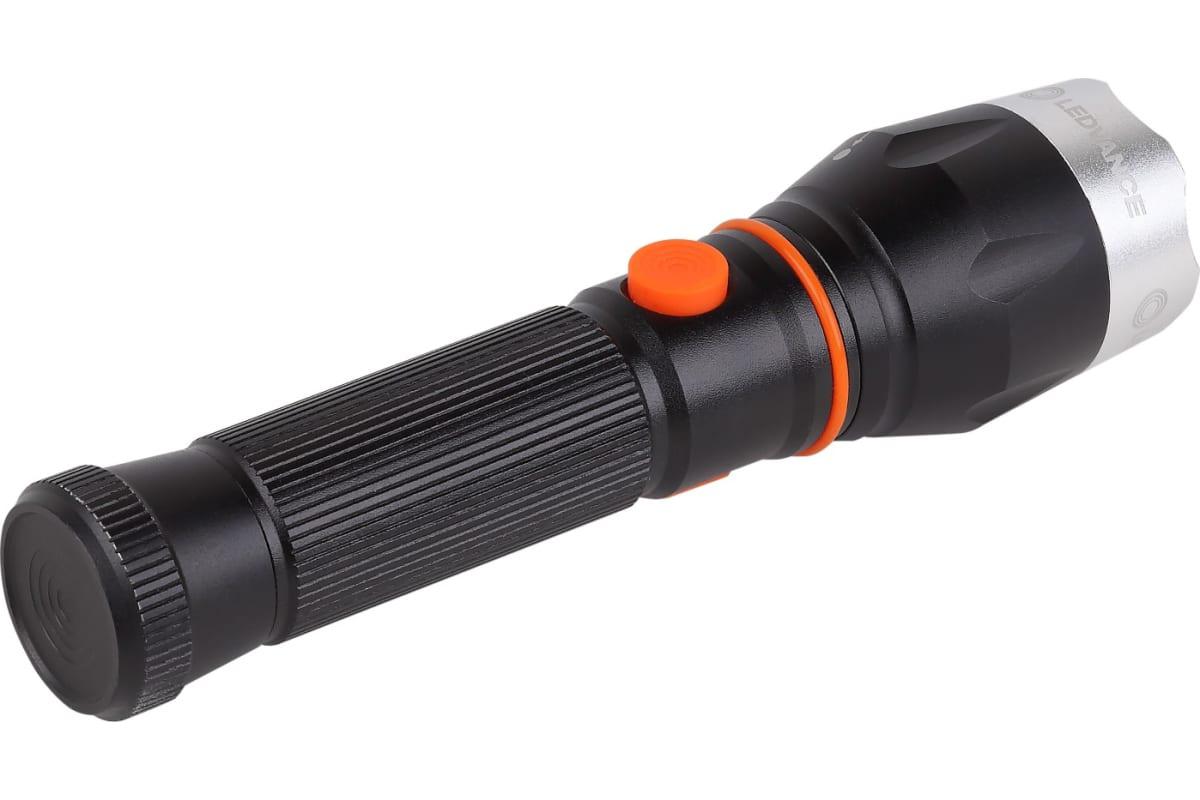 Lanterna LED de mana Ledvance Tactical, 3.2W, 300 lm, zoom, 5 moduri de iluminare, acumulator 1500 mAh inclus, IP22, Negru