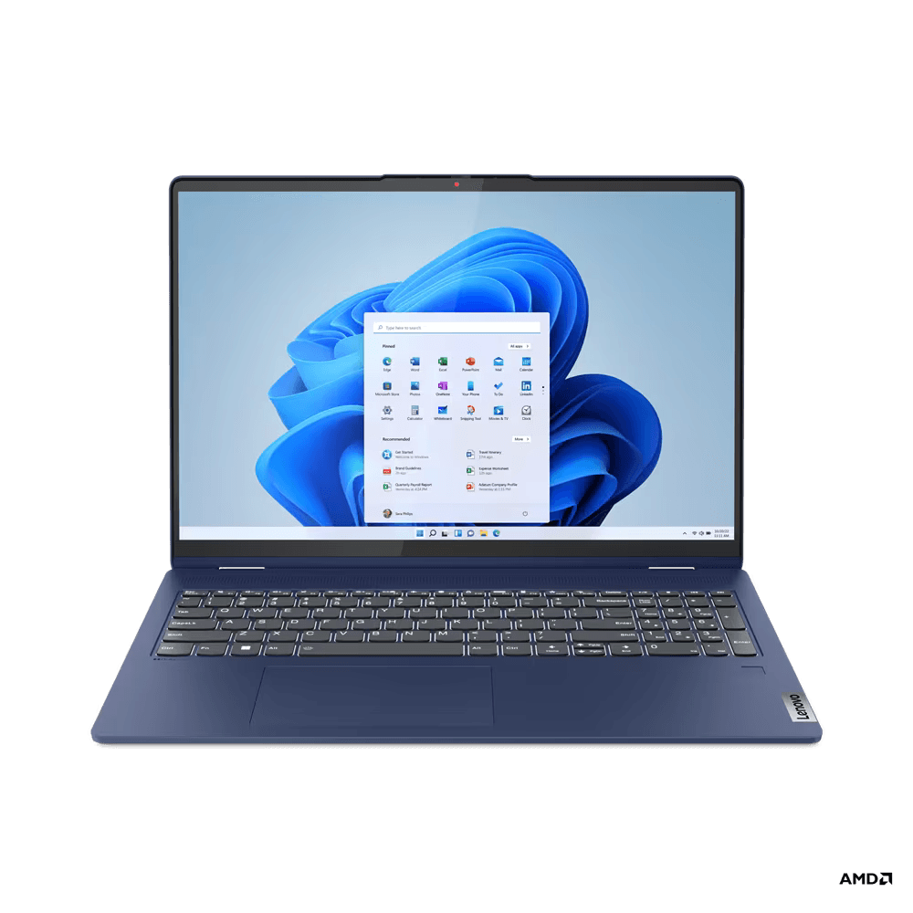 Laptop Lenovo IdeaPad Flex 5 16ABR8, 16" WUXGA (1920x1200) IPS 300nits Glossy, 45% NTSC, TÜV Low Blue Light, Glass, Touch, 10-point Multi-touch, AMD Ryzen™ 5 7530U (6C / 12T, 2.0 / 4.5GHz, 3MB L2 / 16MB L3), video Integrated AMD Radeon™ Graphics, RAM 16GB Soldered LPDDR4x-4266, Memory soldered to