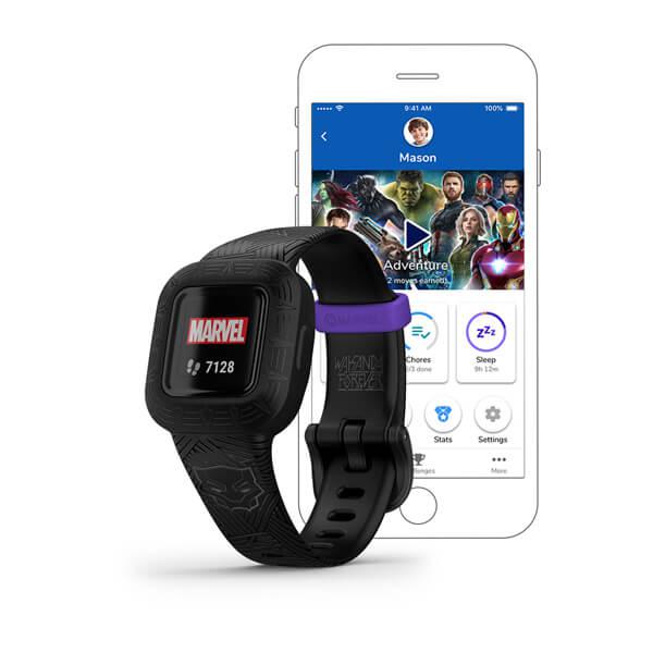 Bratara tracker copii Garmin vívofit jr. 3 Disney Marvel Black Panther