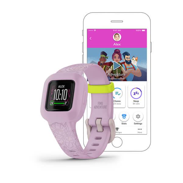 Bratara tracker copii Garmin vívofit jr. 3 Lilac Floral