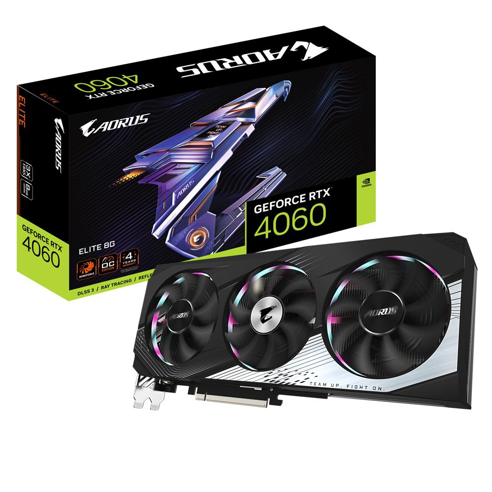 Placa video Gigabyte AORUS GeForce RTX 4060 ELITE OC 8GB, GDDR6, 128 bit, 2x DisplayPort, 2x HDMI, PciExpress 4.0