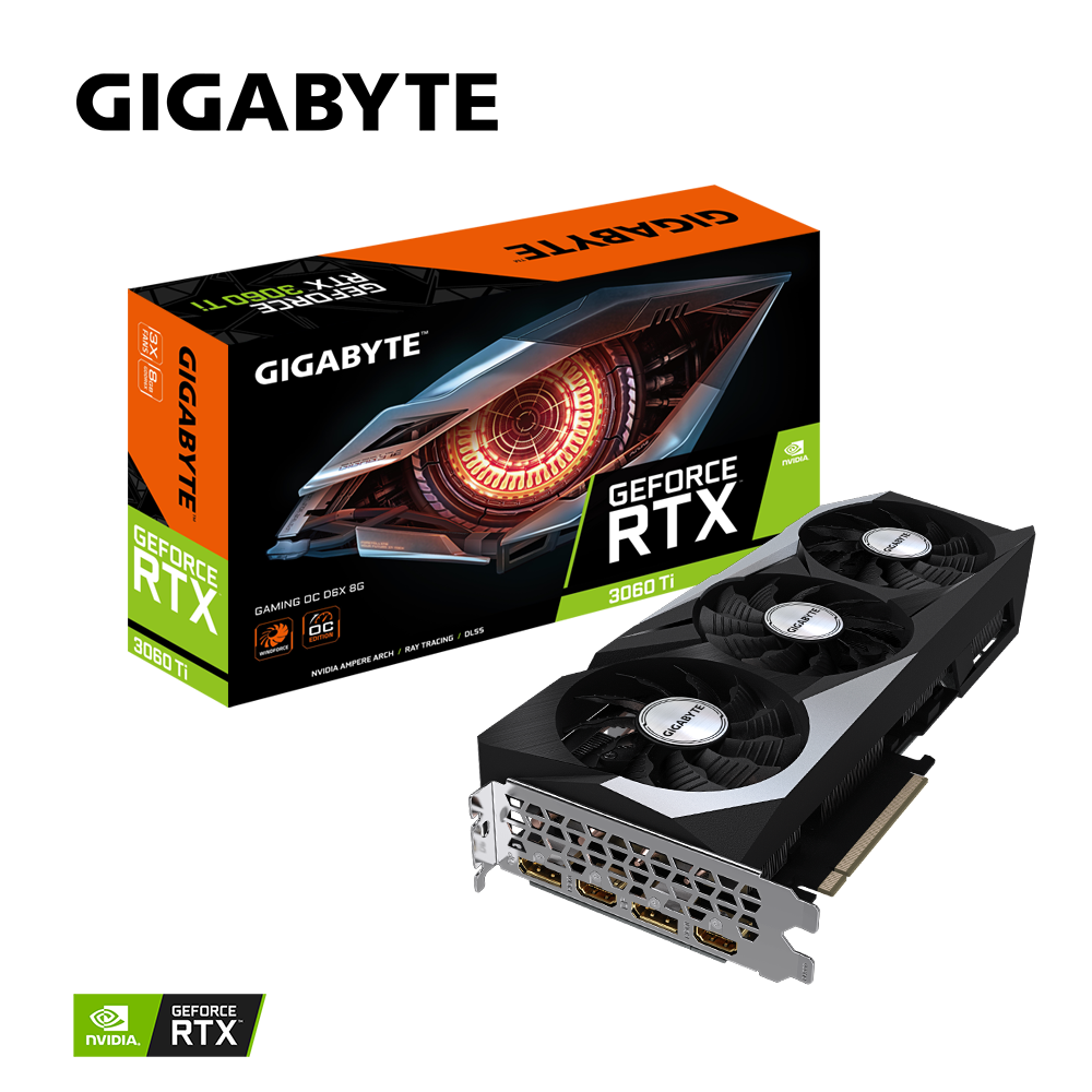 Placa video Gigabyte GeForce RTX 3060 Ti GAMING OC 8G, 2x DisplayPort, 2x HDMI, 8GB GDDR6X, 1740MHz, 256bit, PCI-E 4.0 x16, 448GB/s