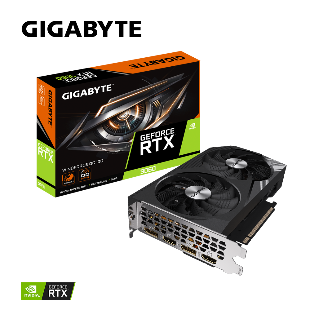 Placa video Gigabyte GeForce RTX 3060 WINDFORCE OC 12G, 2x DisplayPort, 2x HDMI, 12GB GDDR6, 1792MHz, 192bit, PCI-E 4.0 x16, 360GB/s