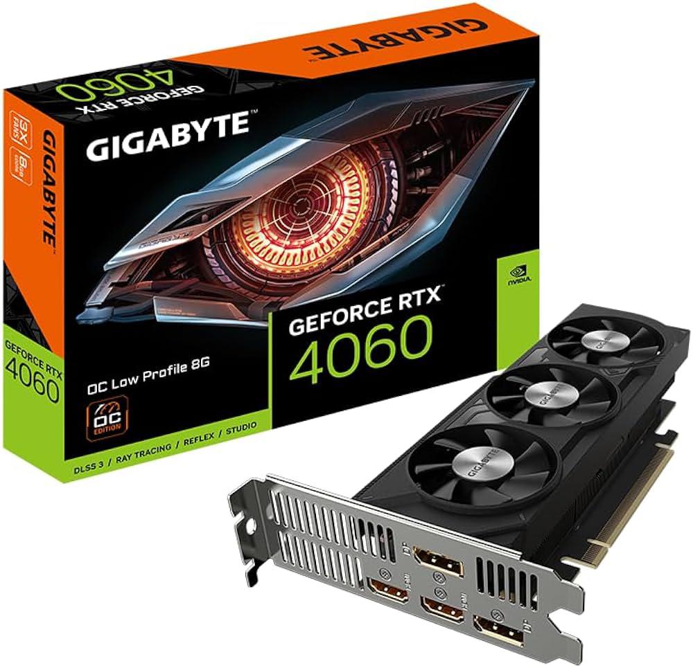 Placa video GIGABYTE GEFORCE RTX 4060 OC LOW PROFILE 8G 128 bit GDDR6, PCIE 4, 2x DP 2x HDMI