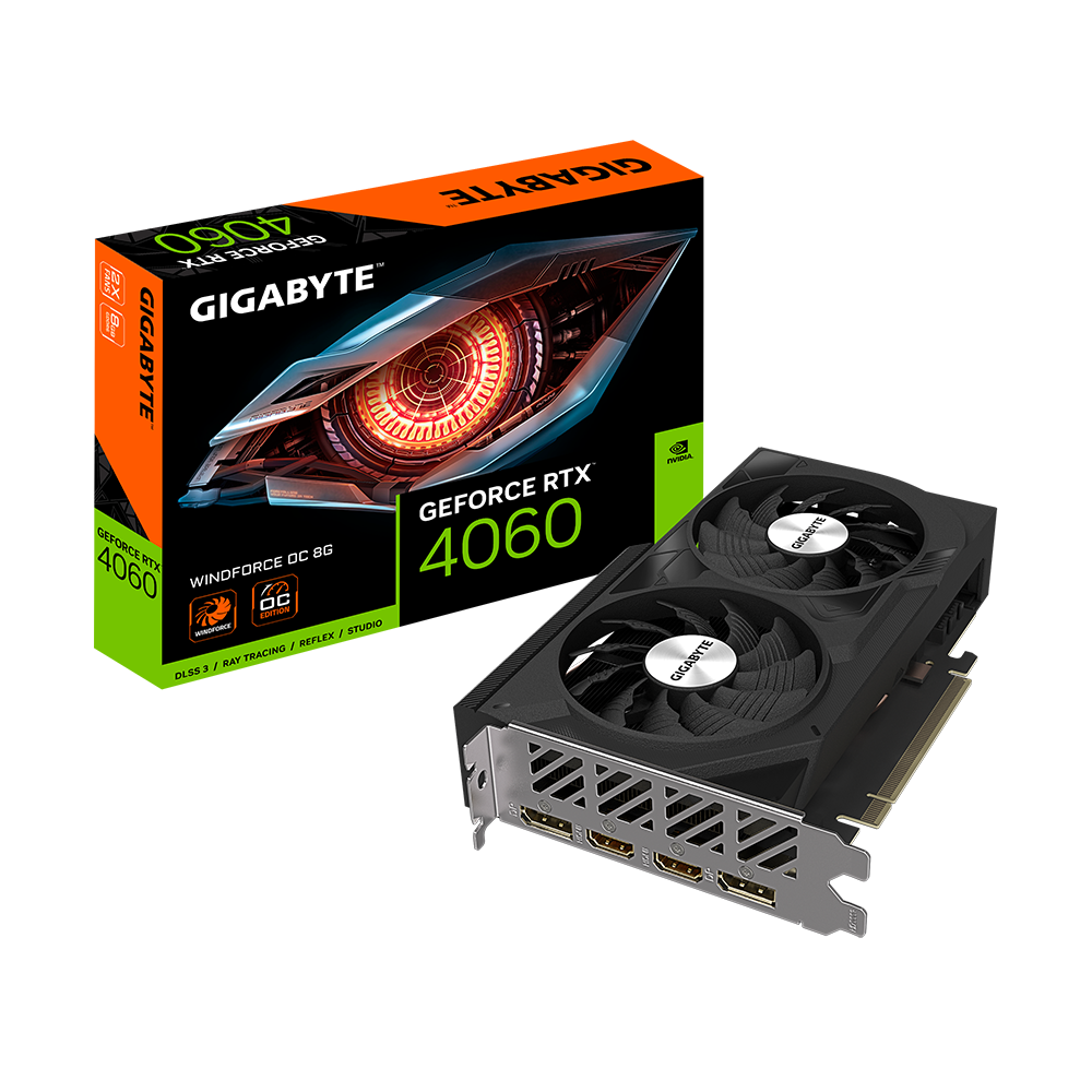 Placa video Gigabyte GeForce RTX 4060 WINDFORCE OC 8GB, GDDR6, 128 bit, 2x DisplayPort, 2x HDMI, PciExpress 4.0