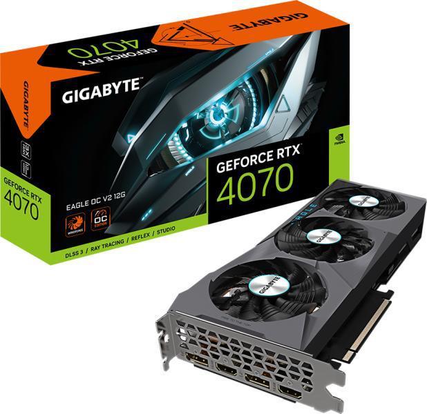 Placa Video GIGABYTE GeForce RTX 4070 EAGLE OC V2 12GB GDDR6X 192 bit PCIE 4.0, 2x HDMI 2x DP