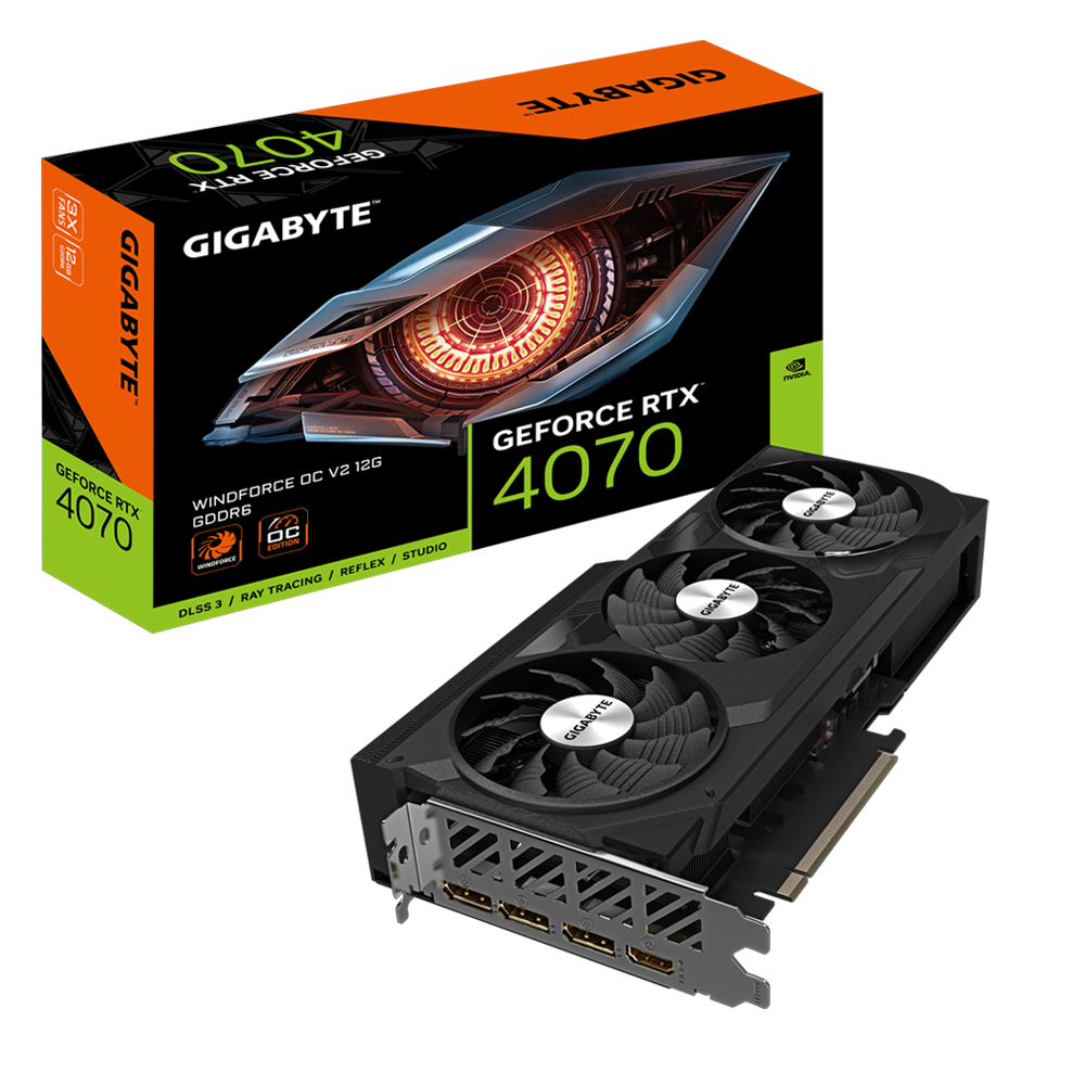 Placa Video GIGABYTE GEFORCE RTX 4070 WINFORCE OC V2 12G GDDR6 192 bit