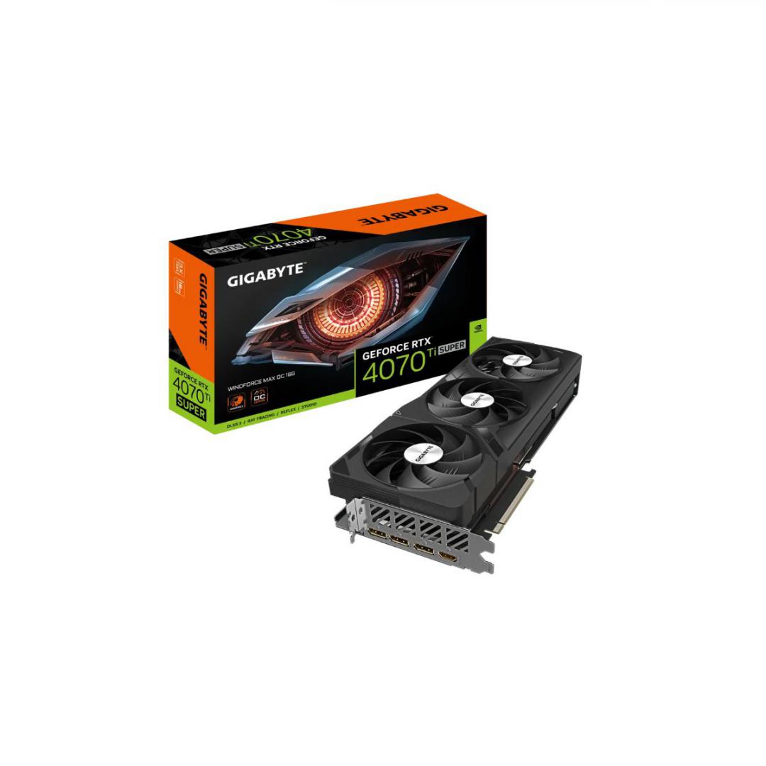 Placa Video GIGABYTE GEFORCE RTX 4070 TI SUPER WINDFORCE MAX OC 16G GDDR6X 256 bit