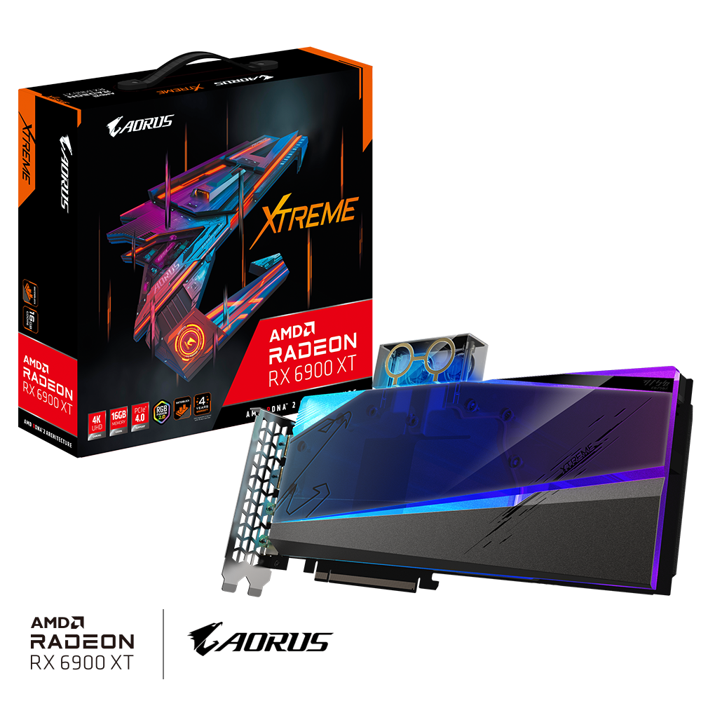 Placa video Gigabyte AORUS Radeon RX 6900 XT XTREME WATERFORCE WB, 16G GDDR6, 256 biti