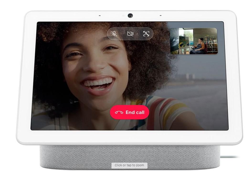 Boxa inteligenta Google Nest Hub Max, HD touchscreen 10", Camera wide 6.5 MP, Difuzoare stereo, Wi-Fi, ALB
