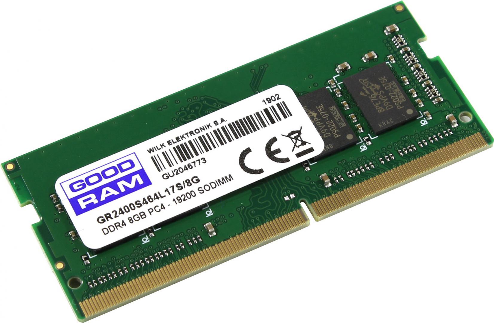 Memorie RAM notebook Goodram, SODIMM, DDR4, 8GB, CL17, 2400MHz