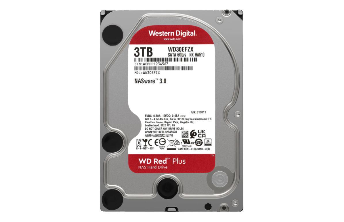 HDD WD Red Plus 3TB SATA-III 5400RPM 128MB