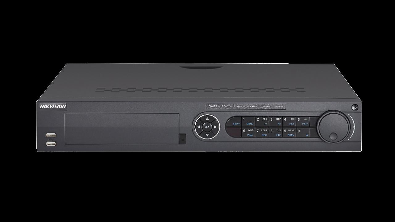 DVR Hikvision Turbo HD, DS-7316HUHI-K4; 5MP; 16* Channel; H265 +;H265;H264+;H264, 4-ch video and 4-ch audio input; Up to 10-ch IP up to 8MP reolution input, 8MP @8fps/ch; 5MP @12 fps/ch; 4MP @15 fps/ch, 4 SATA interface; Connectable to Turbo HD/HDCVI/AHD/CVBS signal input, 2× HDMI/VGA and CVBS