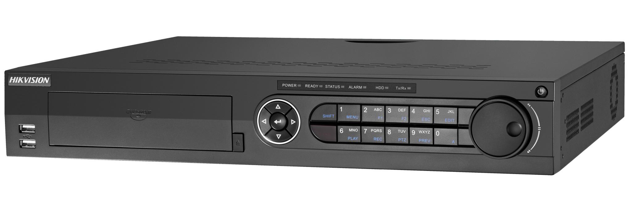 DVR Hikvision Turbo HD 32 canale DS-7332HUHI-K4; 5MP; 32 canale video;suporta pana la 40 camere IP-max 8MP; HDTVI/HDCVI/AHD/CVBS; in terfataaudio: 4in/1out, alarma: 16 in/4out; Compresie Video: H.265+/H.265/H.264+/H.264; Iesiri video: HDMI 2 la rezolutie 4K (3840 ×2160), HDMI1 si VGAla rezolutie