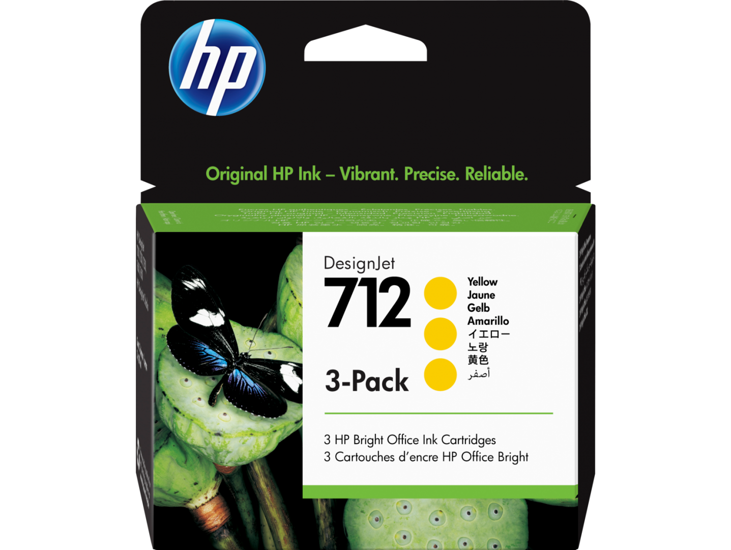HP 3ED79A YELLOW INKJET CARTRIDGE 3-PACK, 29ML, pentru: DesignJet T210, T230, T250, T630, T650.