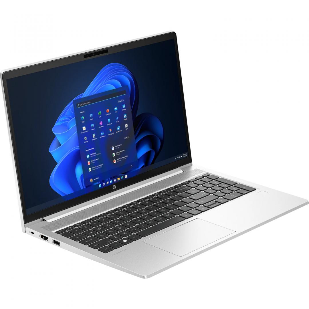 Laptop HP ProBook 450 G10 cu procesor Intel Core i5-1335U 10-Core (1.3GHz, up to 4.6GHz, 12MB), 15.6 inch FHD, Intel Iris Xe Graphics, 16GB DDR4, SSD, 512GB PCIe NVMe, Free DOS, Pike Silver, 3yw