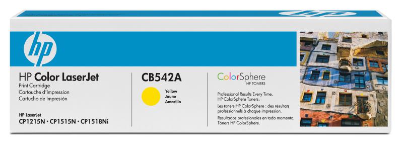 Toner HP CB542A, yellow, 1.4 k, Color LaserJet CM1312, ColorLaserJet CM1312NFI, Color LaserJet CP1215, Color LaserJet CP1515N, ColorLaserJet CP1518