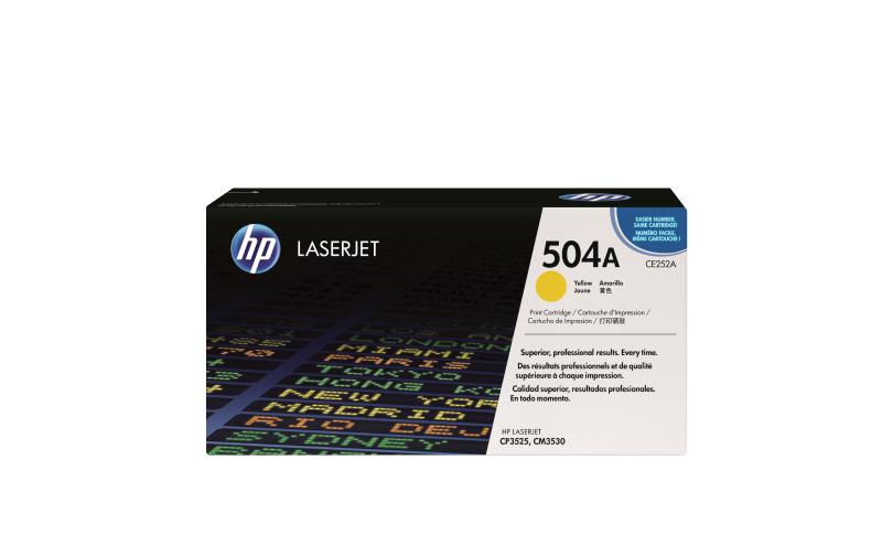 Toner HP CE252A, yellow, 7 k, Color LaserJet CM3530 MFP, ColorLaserJet CM3530FS MFP, Color LaserJet CP3525DN, Color LaserJet CP3525N,Color LaserJet CP3525X