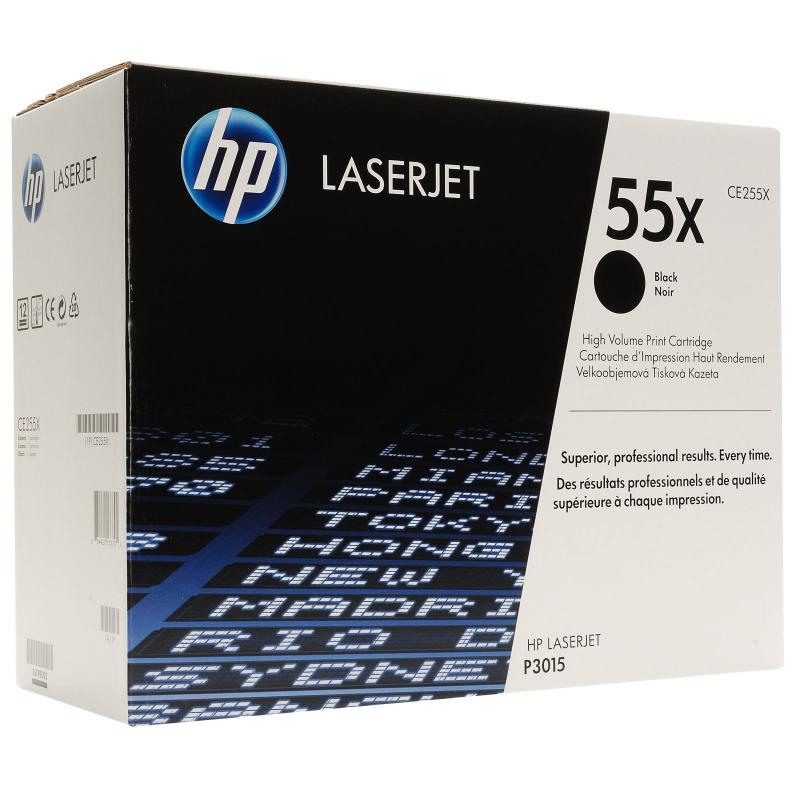 Toner HP CE255X, black, 12.5 k, LaserJet Enterprise 500 M525DN,LaserJet Enterprise 500 M525F, LaserJet Enterprise 500 MFP M525C,LaserJet P3010, LaserJet P3011, LaserJet P3015, LaserJet P3015D,LaserJet P3015DN, LaserJet P3015X, LaserJet Pro 500 MFP M521Dn, LaserJetPro 500 MFP