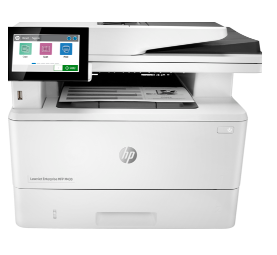 Multifunctional  laser mono HP Enterprise MFP M430f 3PZ55A, Dimensiune: A4, Viteza: 38ppm (31ipm duplex, 40ppm simplex in mod High speed), Rezolutie: 1200x1200dpi (HP FastRes 1200, HP ProRes 1200), Memorie 2 GB, Procesor 800 MHz, fpo 6.5sec (ready), HP PCL 6, HP PCL 5, HP PostScript level 3