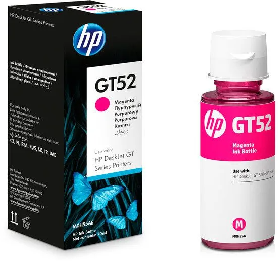 Rezerva cerneala HP M0H55AE, GT52, Culoare: Magenta, Capacitate: 70ml/8k pagini, Compatibilitate: HP 5820, 5810, HP 100 SERIES, HP 300 SERIES, HP 500 SERIES, HP 600 SERIES, HP 720 ALL IN ONE