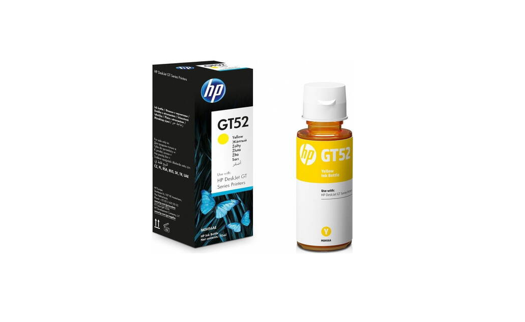 Rezerva cerneala HP M0H56AE, GT52, Culoare: Yellow, Capacitate: 70ml/8k pagini, Compatibilitate: HP 5820, 5810, HP 100 SERIES, HP 300 SERIES, HP 500 SERIES, HP 600 SERIES, HP 720 ALL IN ONE