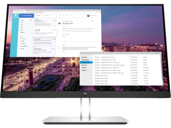 MONITOR LED HP EliteDisplay E23 G4, 23.8inch, FHD IPS, 5ms, 60Hz, negru si argintiu