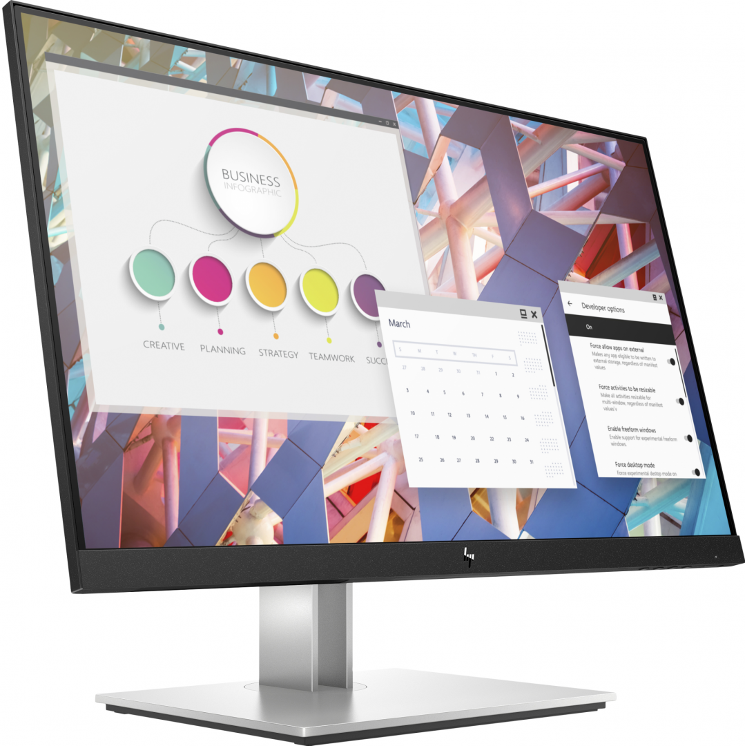 Monitor LED HP E24 G4, 23.8inch, FHD IPS, 5ms, 60Hz, negru