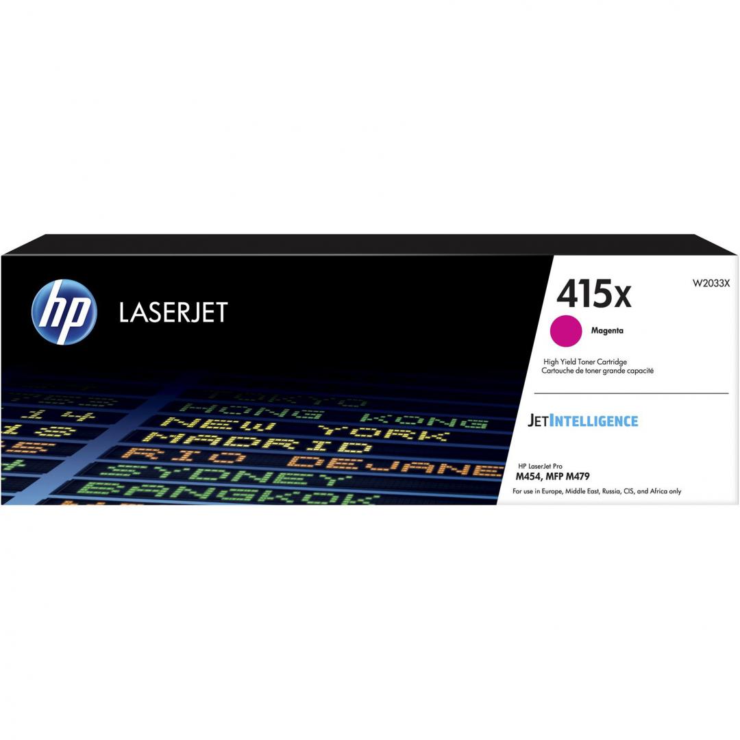 Toner HP 415X W2033X, magenta, 6k, HP Color LaserJet Pro M454dn, HP Color LaserJet Pro M454dw, HP Color LaserJet Pro MFP M479dw, HP Color LaserJet Pro MFP M479fdn, HP Color LaserJet Pro MFP M479fdw, HP Color LaserJet Pro MFP M479fnw.