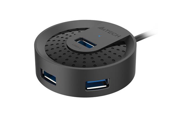 HUB extern A4TECH, porturi USB-A: USB 3.0 x 4, conectare prin USB, cablu 1.0 m, negru